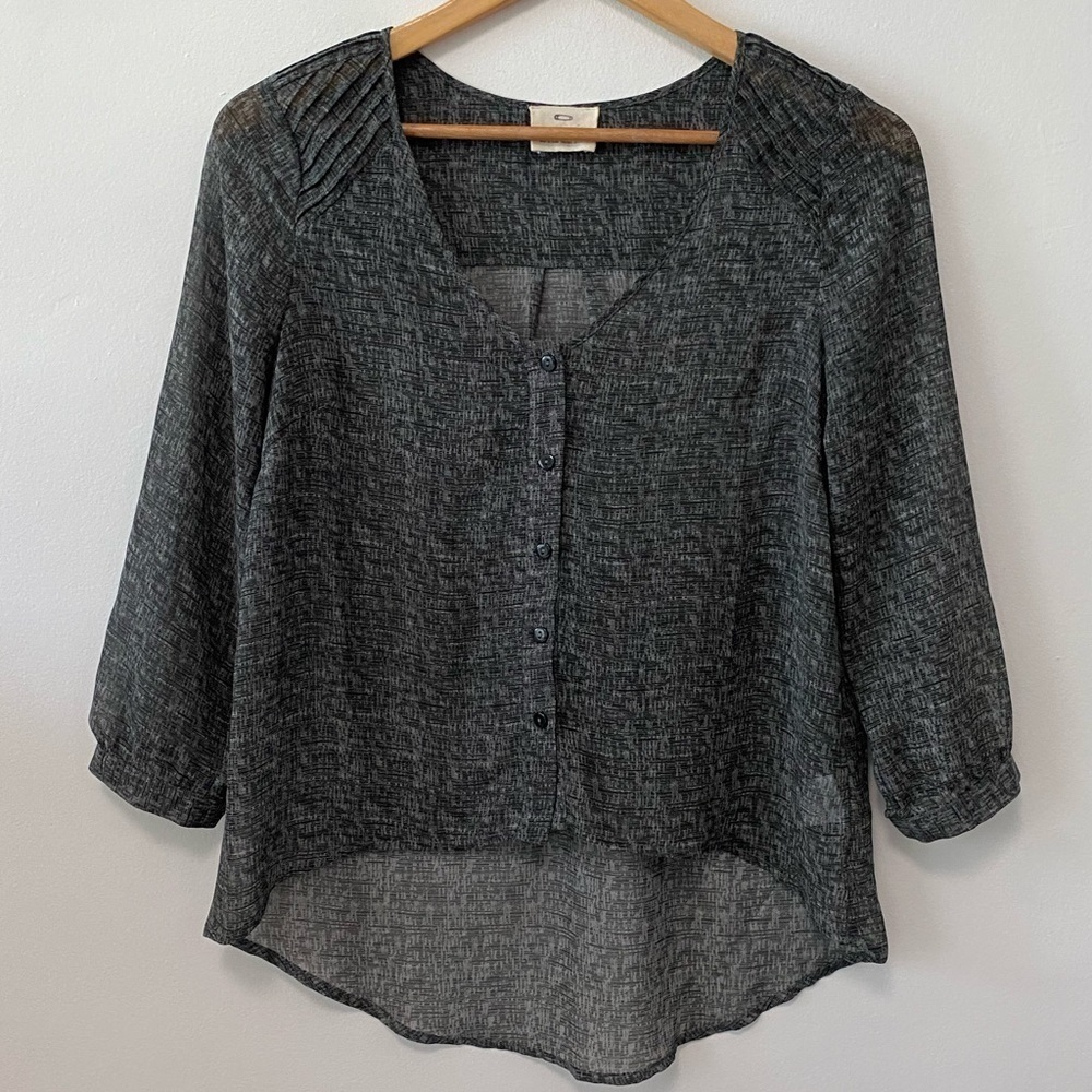 Urban Outfitters Pins& Needless Hi-Low Blouse